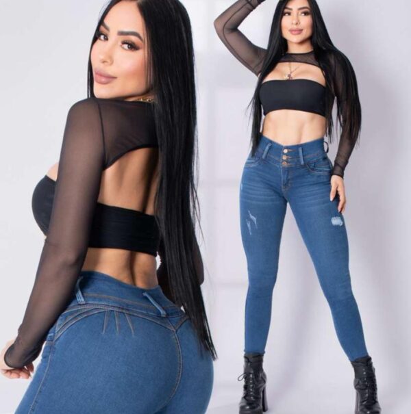 Classic Electric Blue Push-Up Skinny Jeans