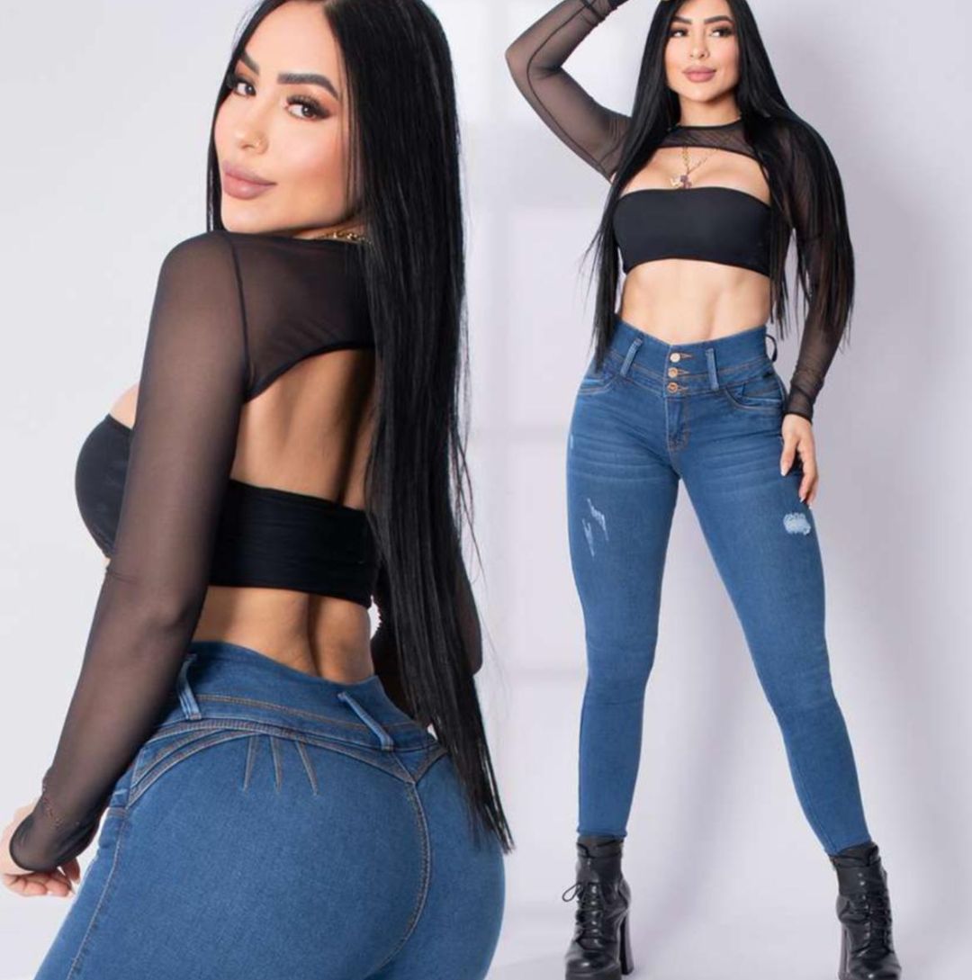 Classic Electric Blue Push-Up Skinny Jeans